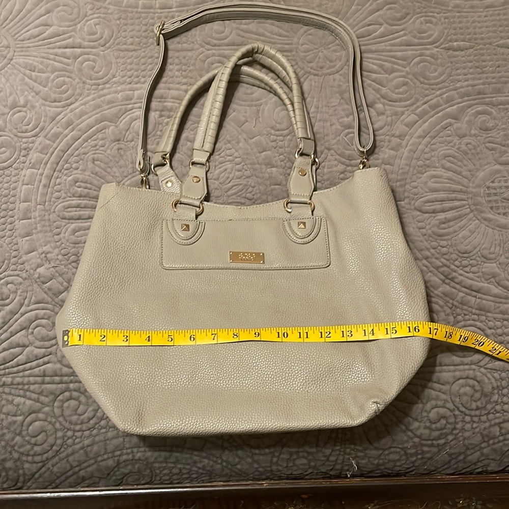 BCBG Beige Vegan Leather Tote Bag - Picture 2 of 15
